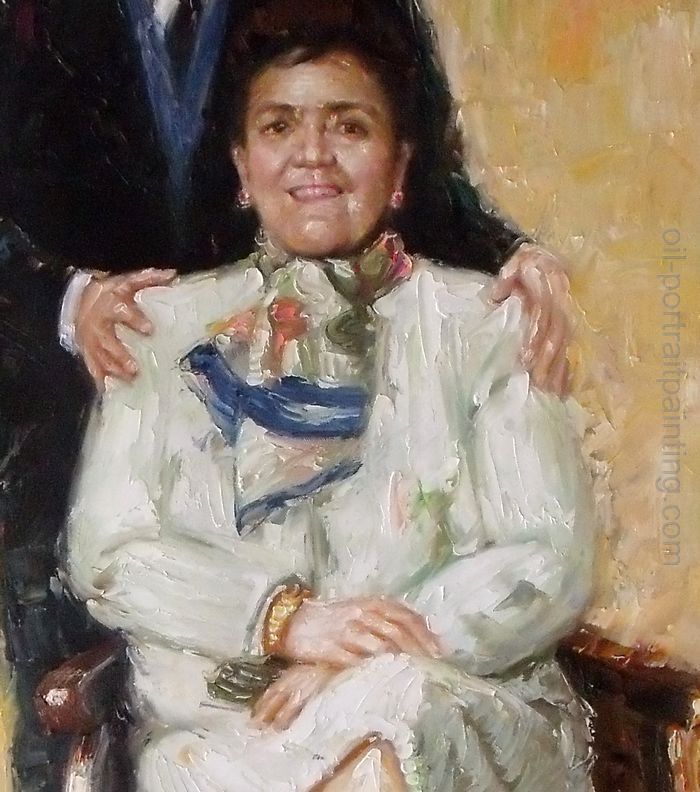 oil painting portrait - impressionistic and impasto style - the mother