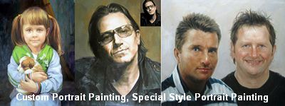 Custom oil painting portrait and special style portrait painting