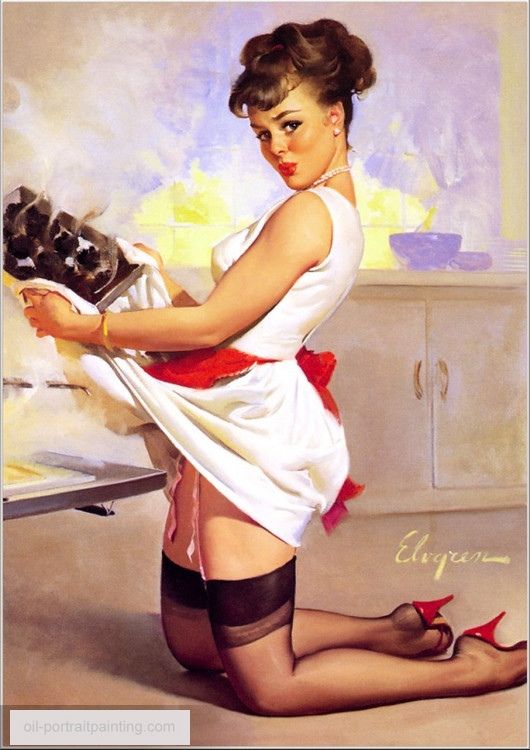 Gil Elvgren Pin-Up painting thirty-two